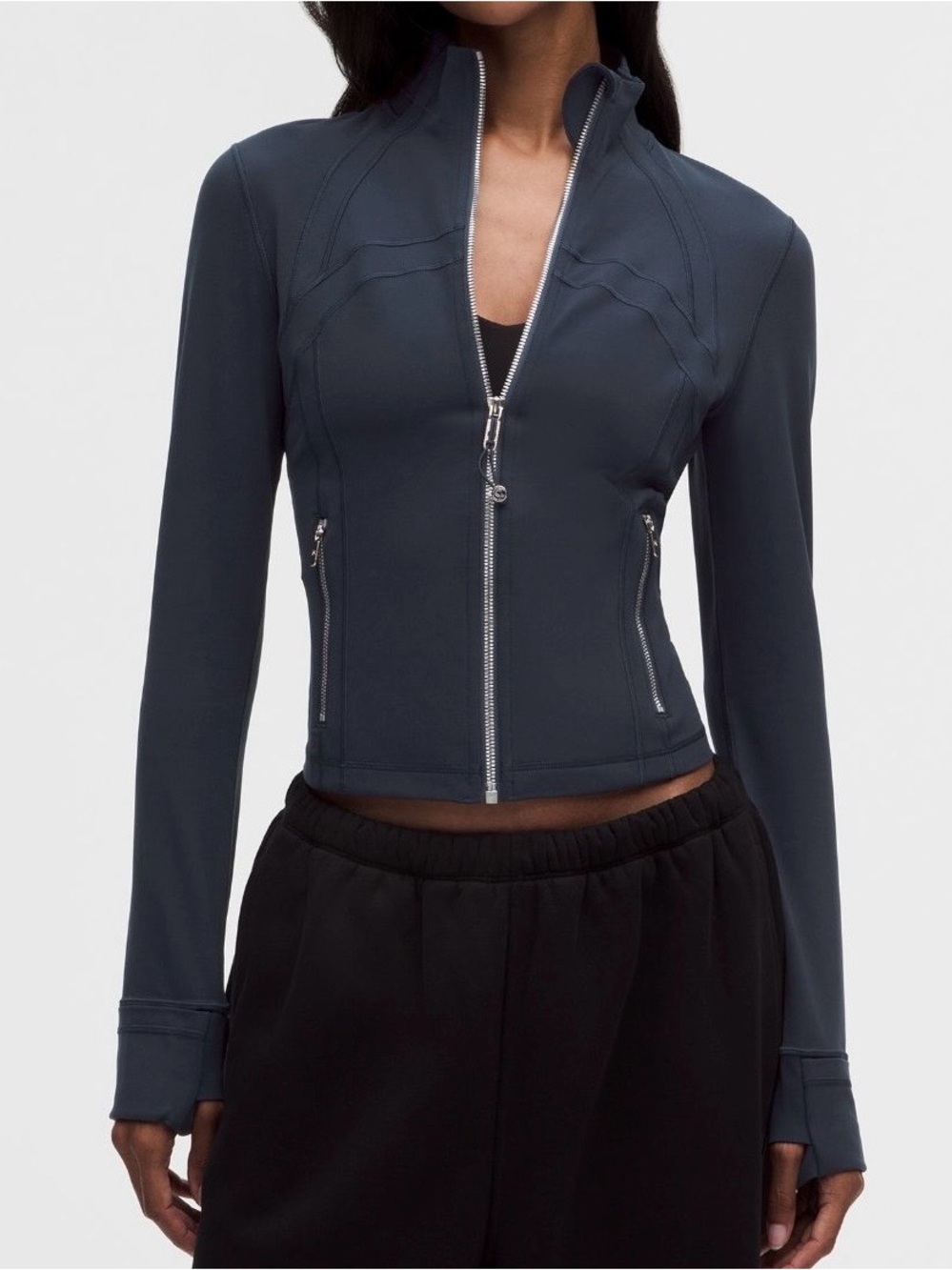 lululemon athletica Dark Navy Full-Zip Active Bomber Jacket